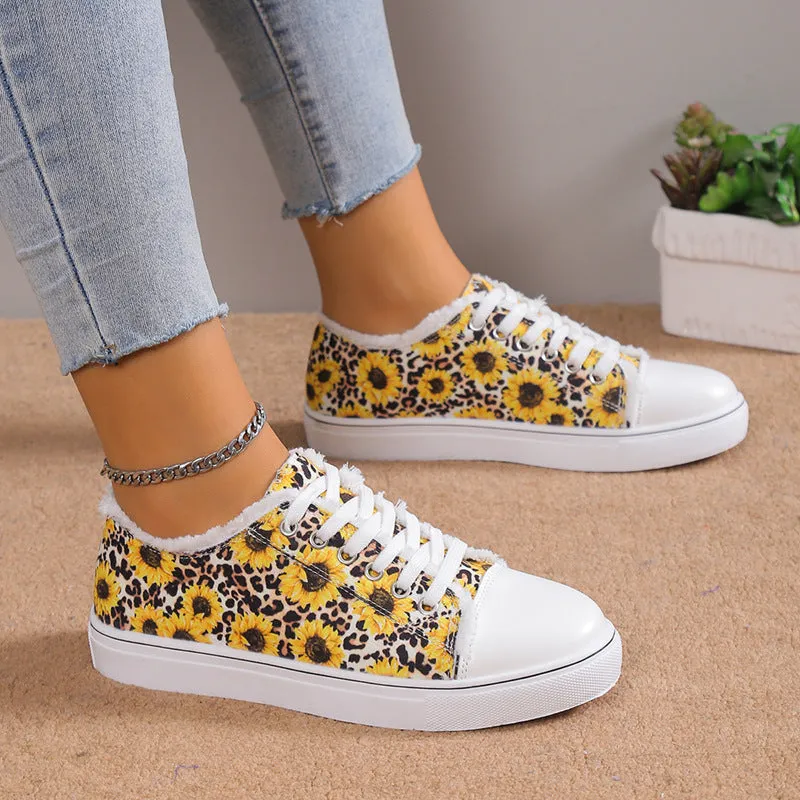 Wholesale Lace Up Flat Casual Canvas Shoes Rubber Women Shoes