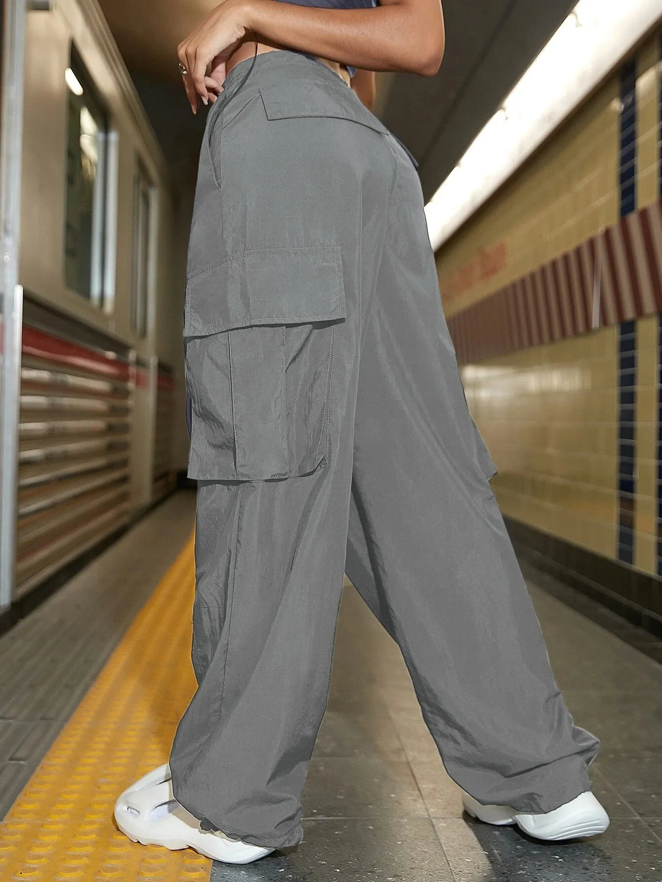 Wide Length Cargo Jogger Pants