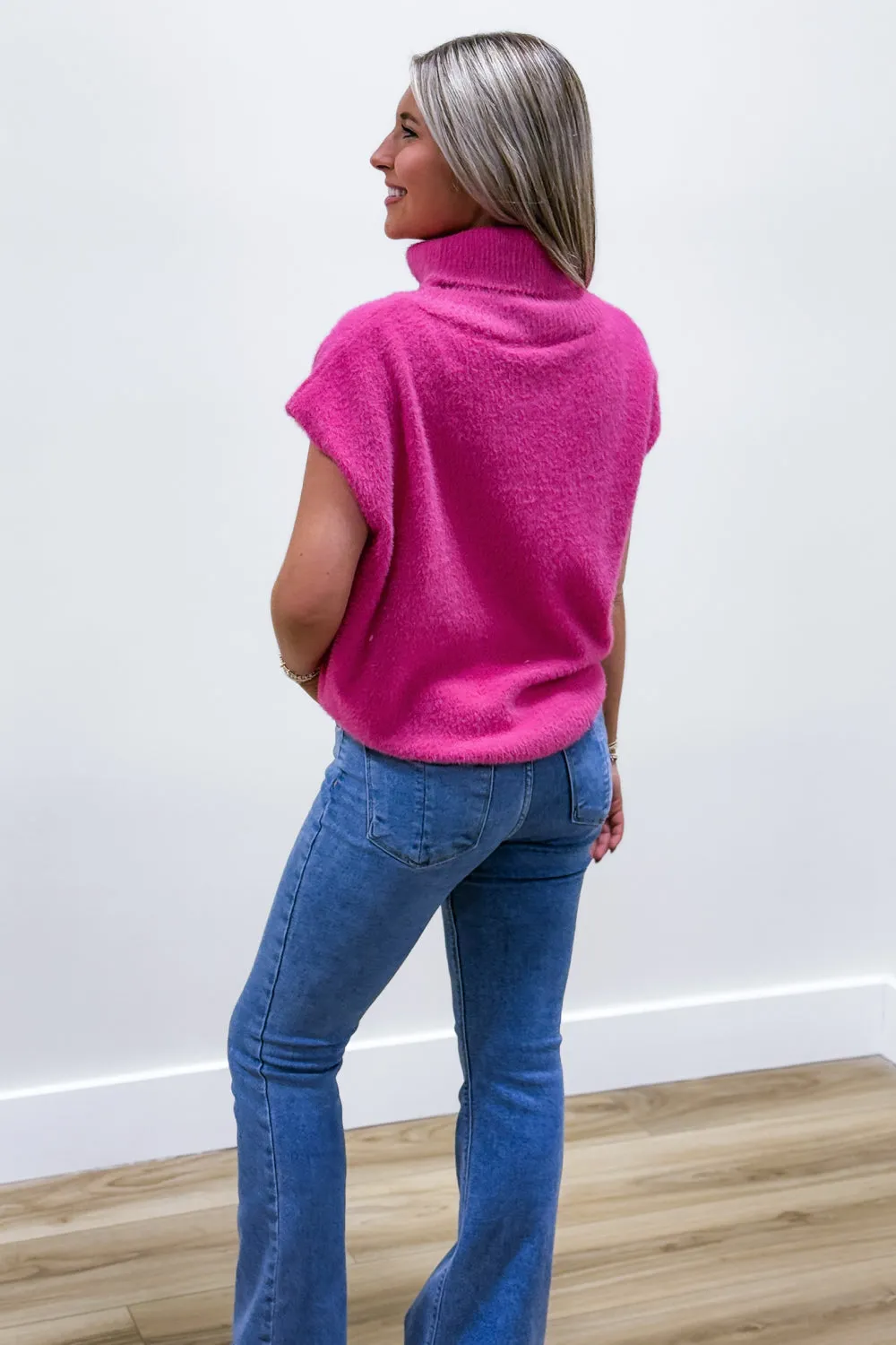 Winter Bliss Turtle Neck Sweater - Pink