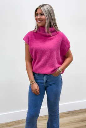 Winter Bliss Turtle Neck Sweater - Pink
