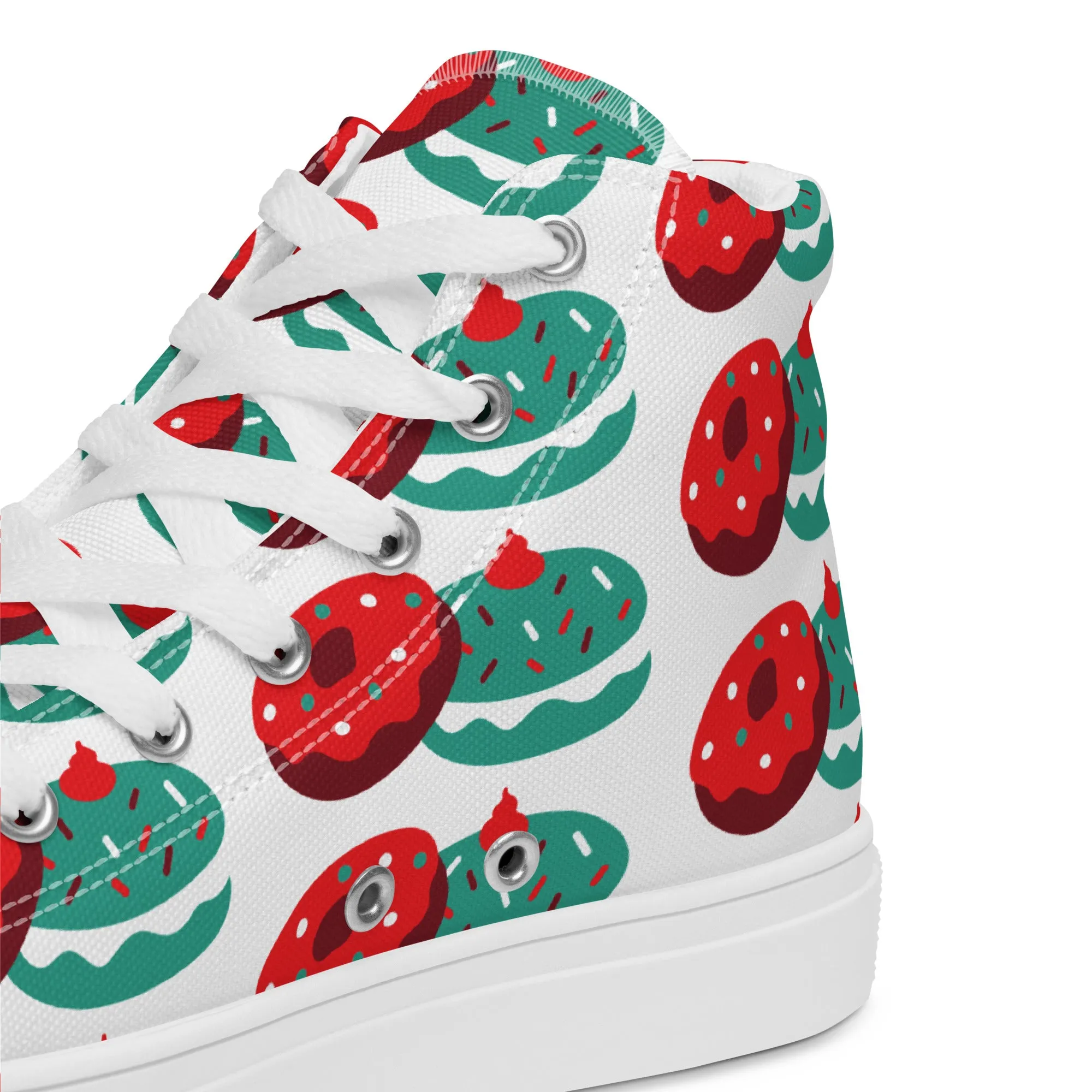 Women Christmas High Top Canvas Shoes (Glamourange Holiday Magic Canvas Shoes For Women - 0014)