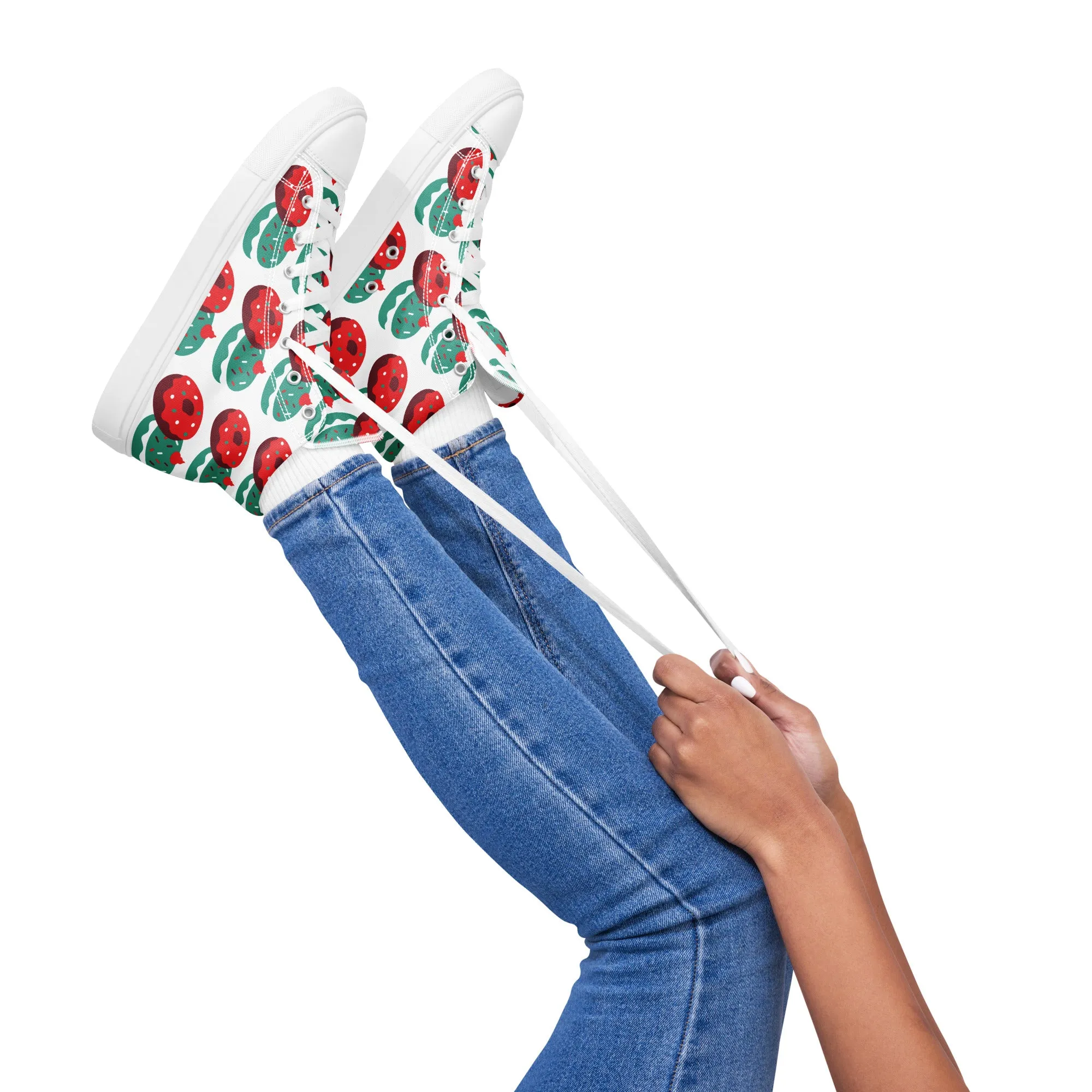 Women Christmas High Top Canvas Shoes (Glamourange Holiday Magic Canvas Shoes For Women - 0014)