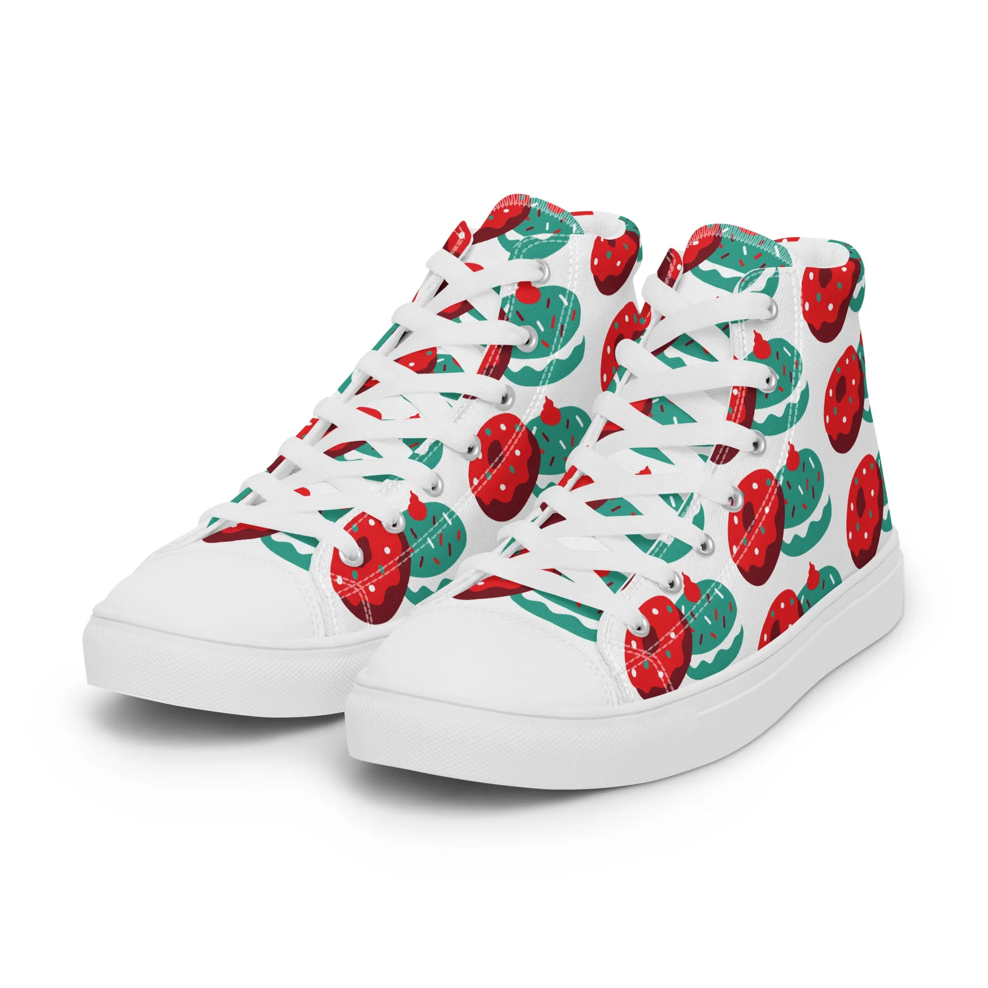 Women Christmas High Top Canvas Shoes (Glamourange Holiday Magic Canvas Shoes For Women - 0014)