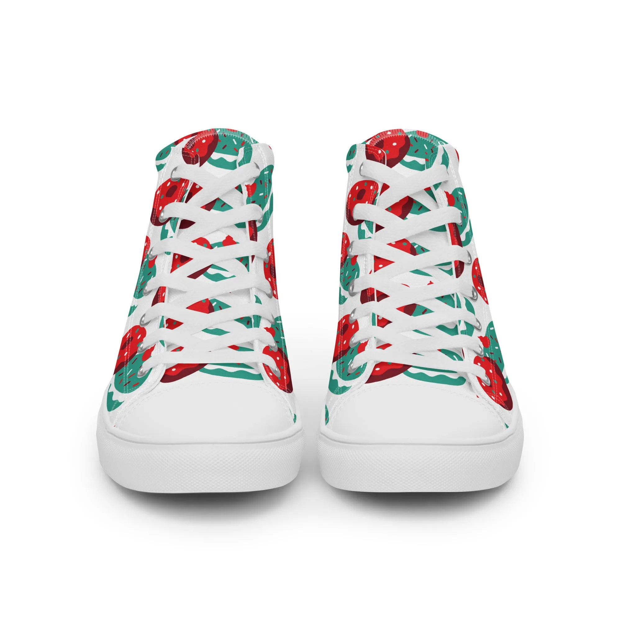 Women Christmas High Top Canvas Shoes (Glamourange Holiday Magic Canvas Shoes For Women - 0014)