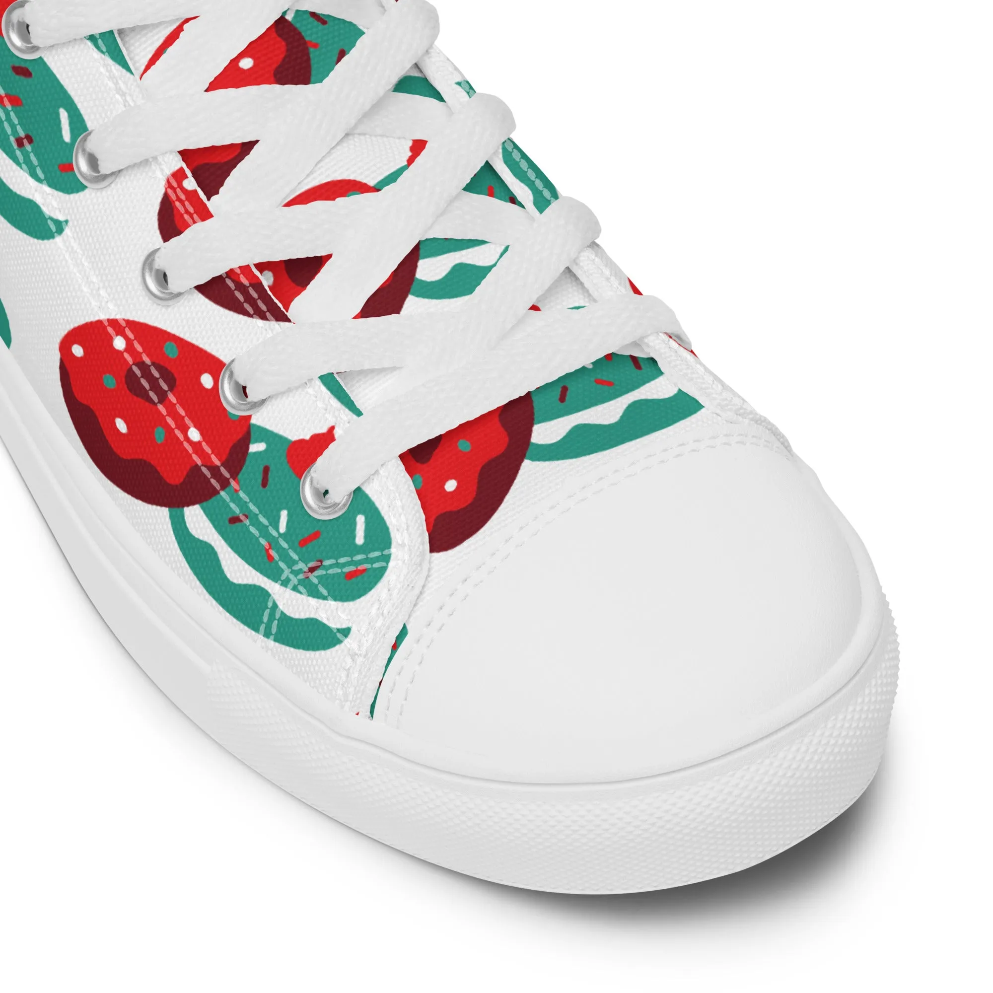 Women Christmas High Top Canvas Shoes (Glamourange Holiday Magic Canvas Shoes For Women - 0014)