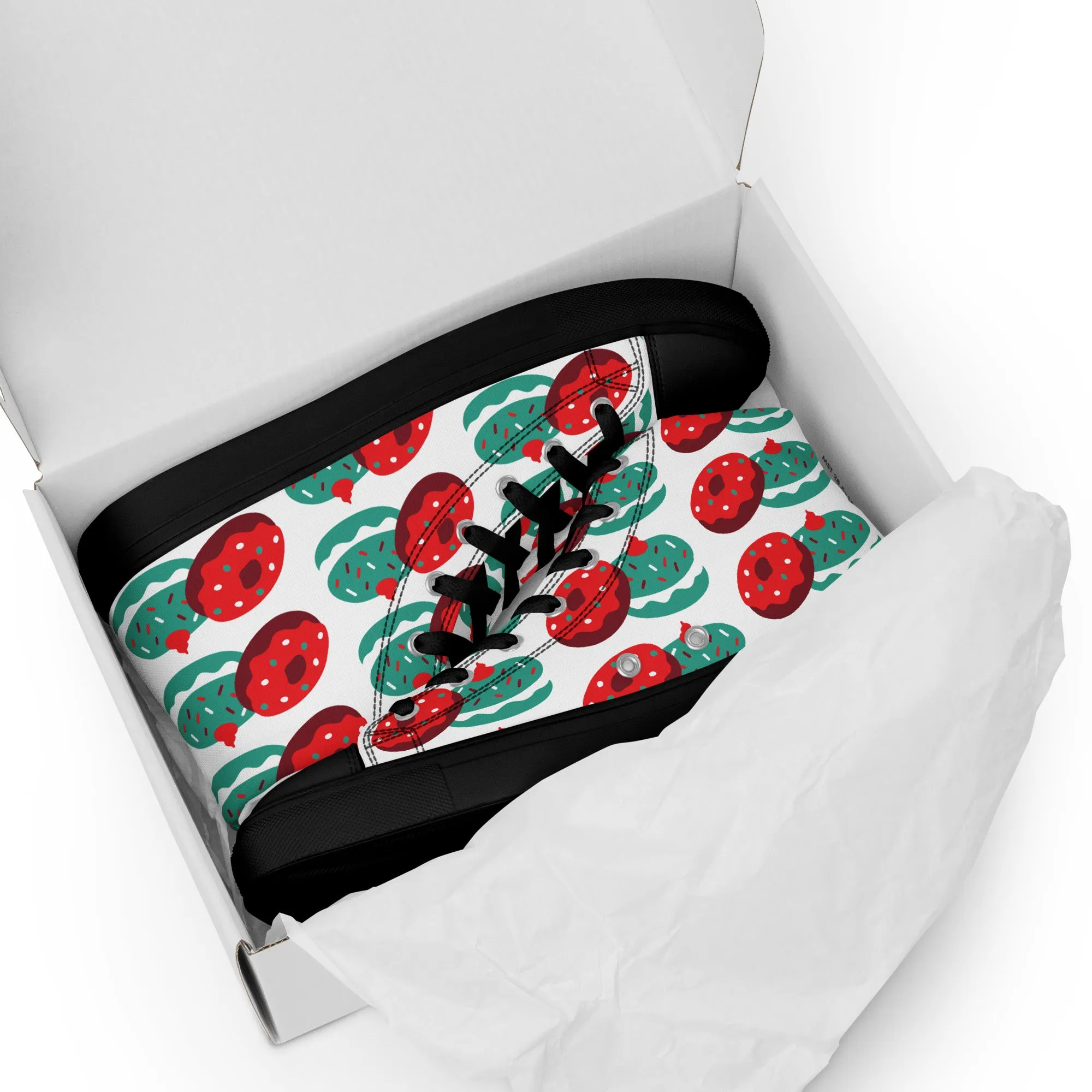 Women Christmas High Top Canvas Shoes (Glamourange Holiday Magic Canvas Shoes For Women - 0014)