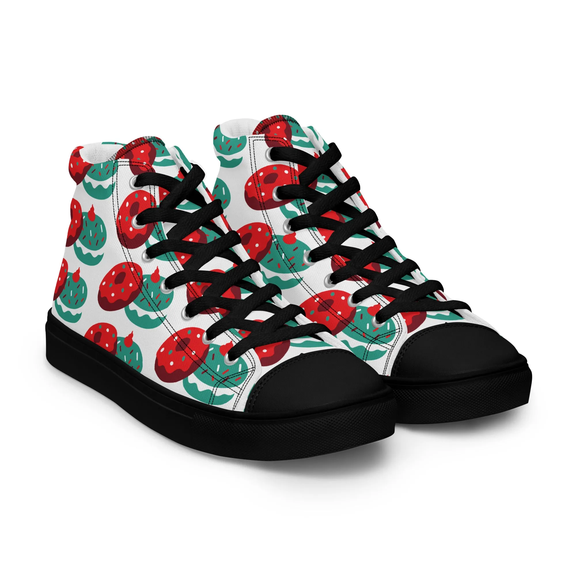 Women Christmas High Top Canvas Shoes (Glamourange Holiday Magic Canvas Shoes For Women - 0014)