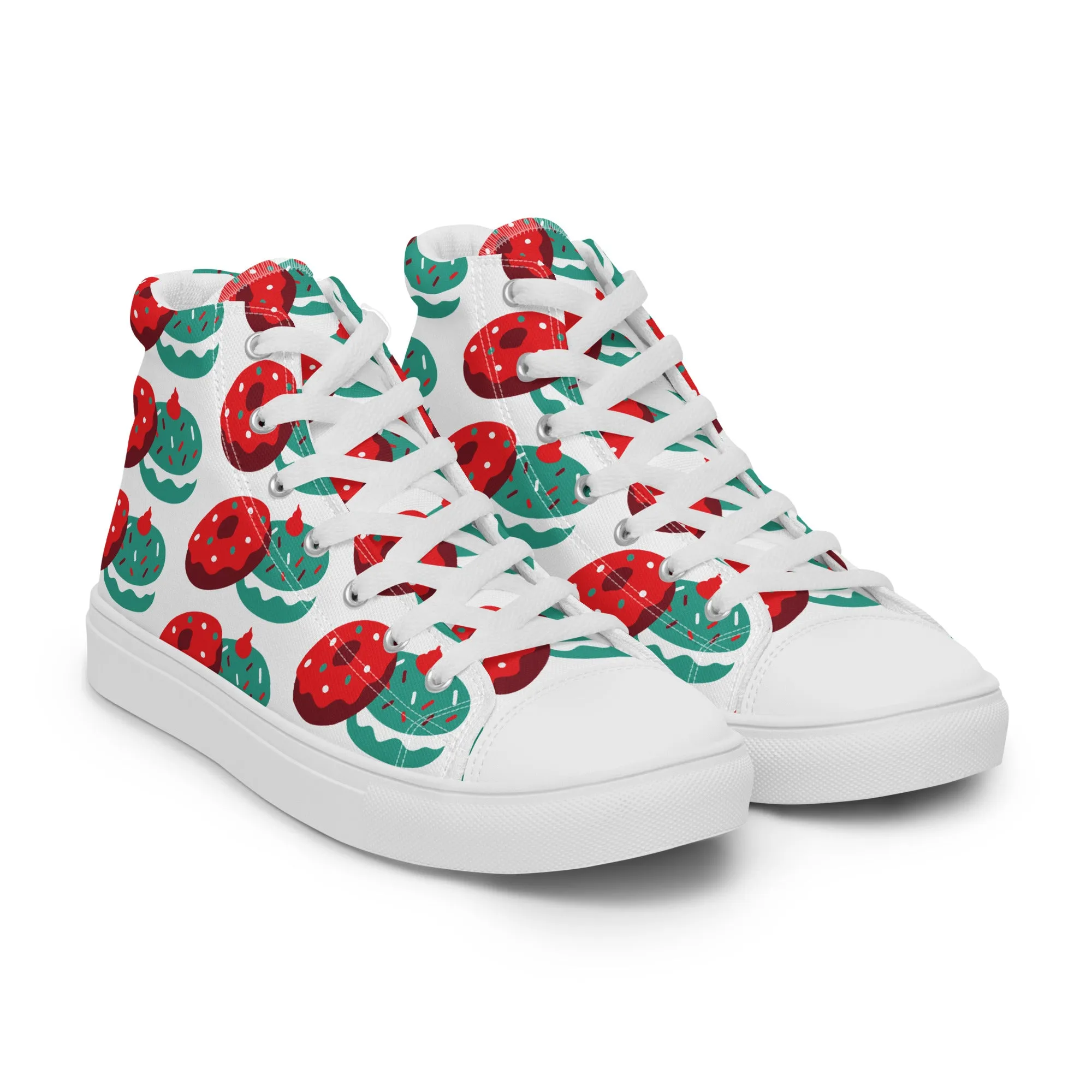 Women Christmas High Top Canvas Shoes (Glamourange Holiday Magic Canvas Shoes For Women - 0014)