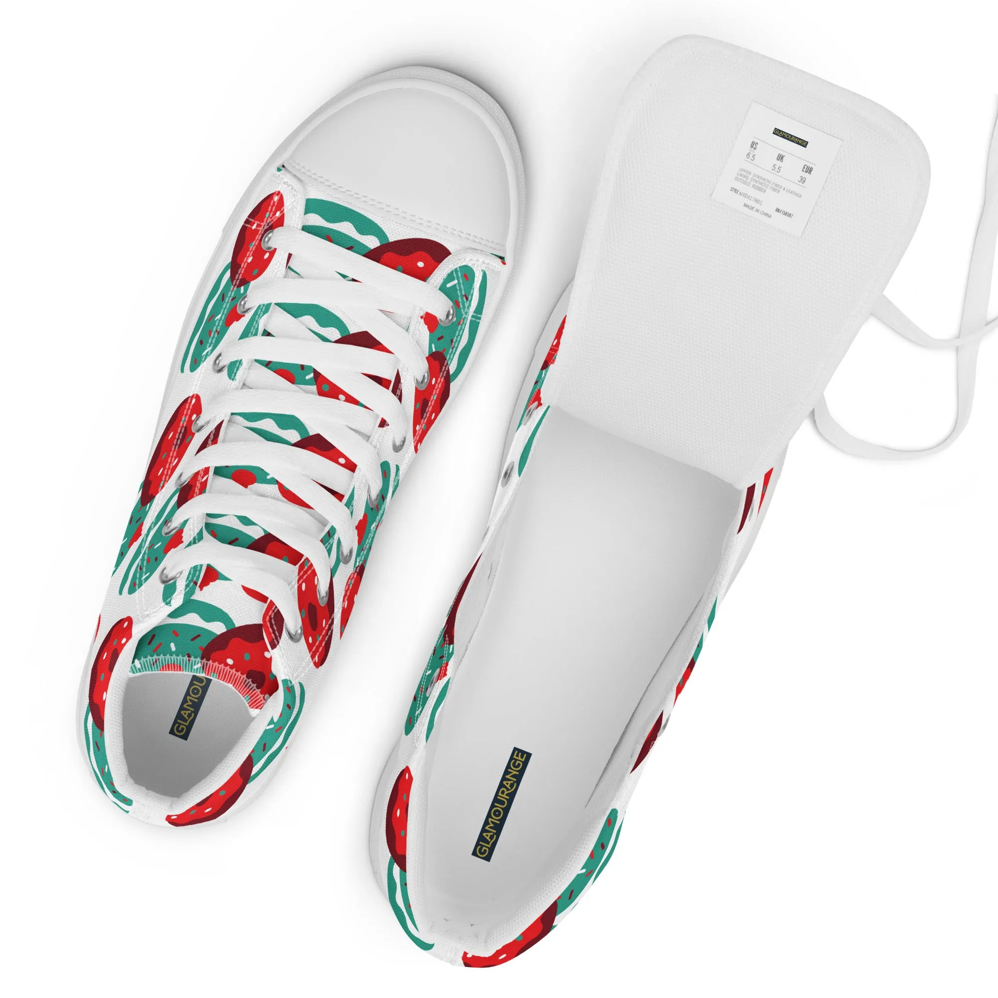Women Christmas High Top Canvas Shoes (Glamourange Holiday Magic Canvas Shoes For Women - 0014)