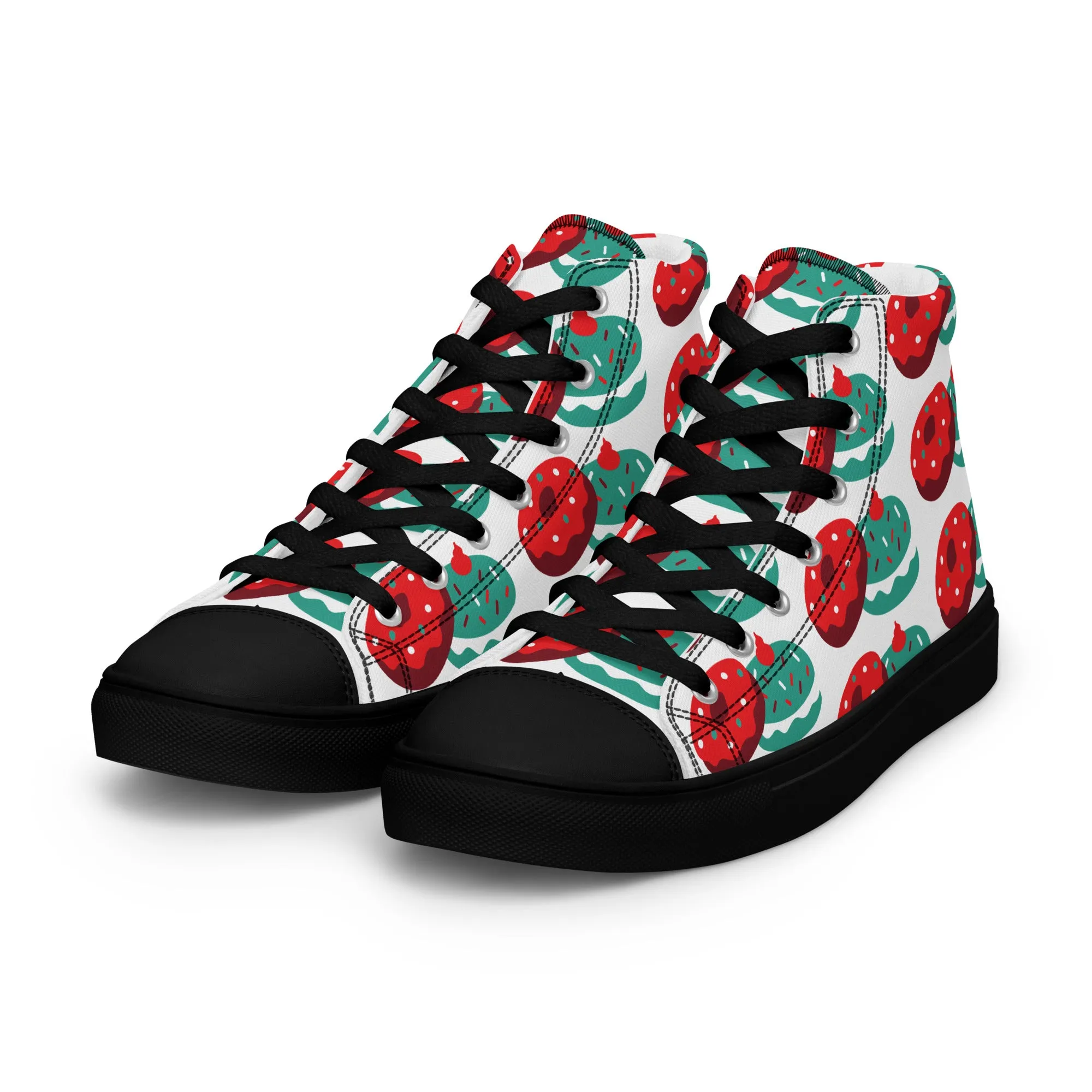 Women Christmas High Top Canvas Shoes (Glamourange Holiday Magic Canvas Shoes For Women - 0014)