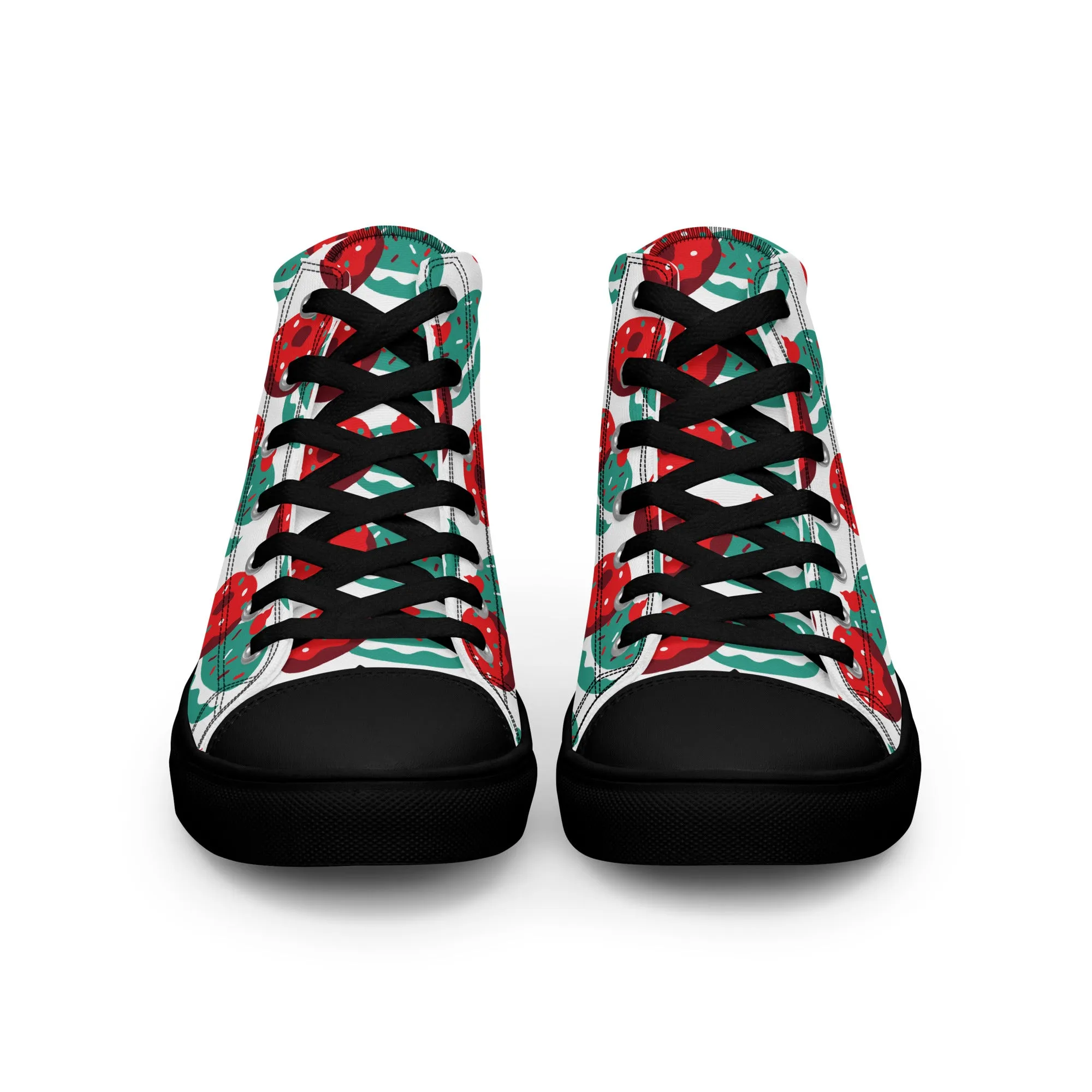 Women Christmas High Top Canvas Shoes (Glamourange Holiday Magic Canvas Shoes For Women - 0014)