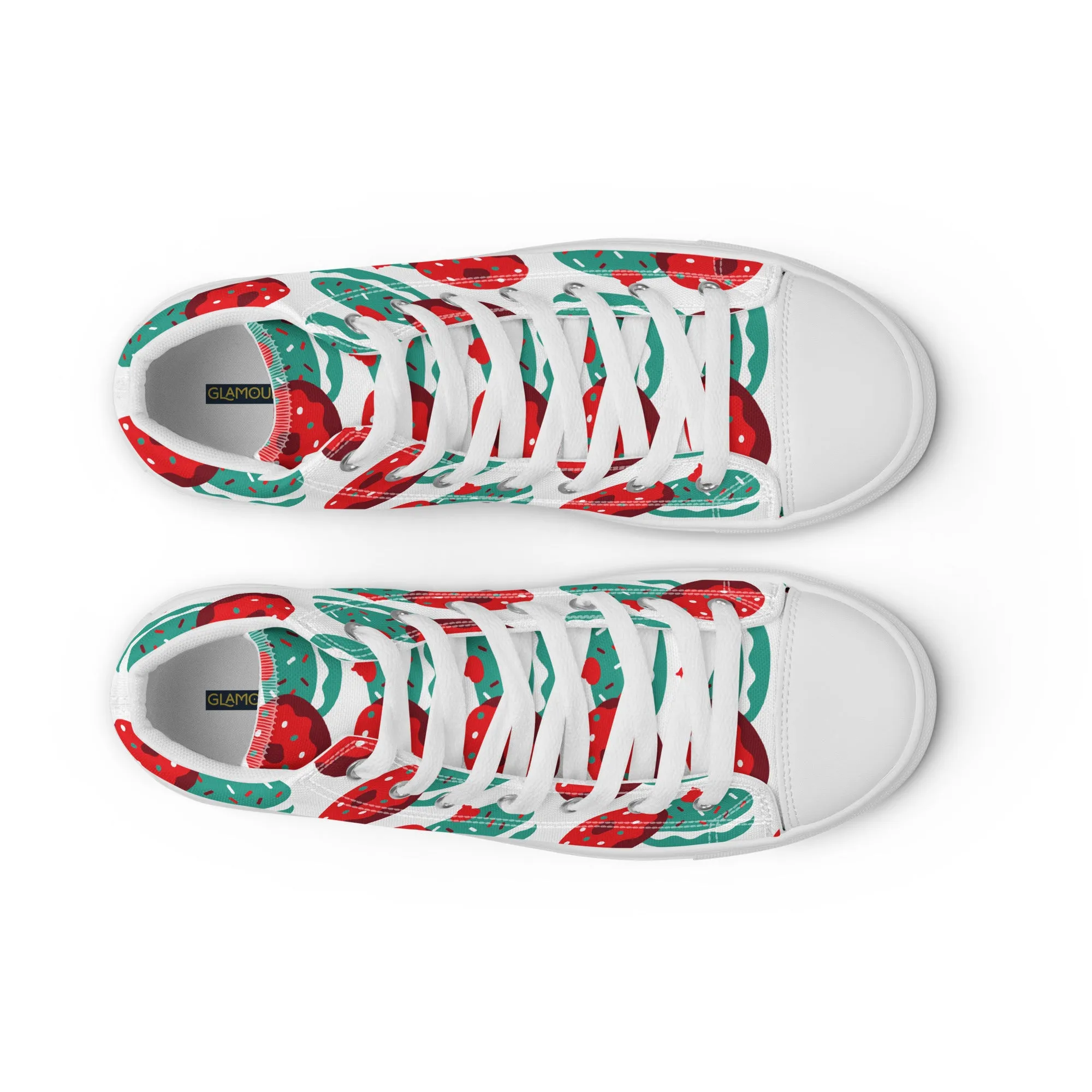 Women Christmas High Top Canvas Shoes (Glamourange Holiday Magic Canvas Shoes For Women - 0014)