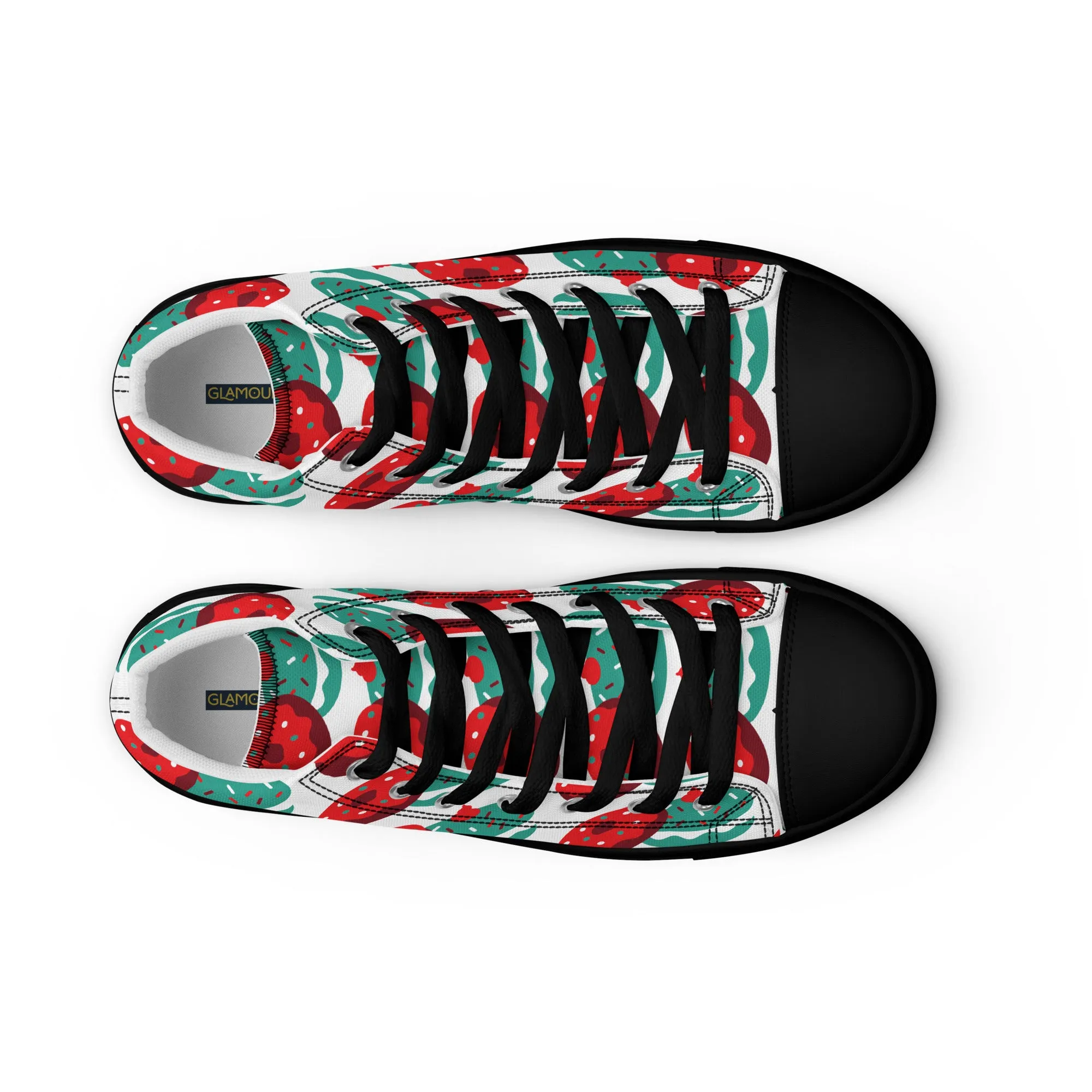 Women Christmas High Top Canvas Shoes (Glamourange Holiday Magic Canvas Shoes For Women - 0014)
