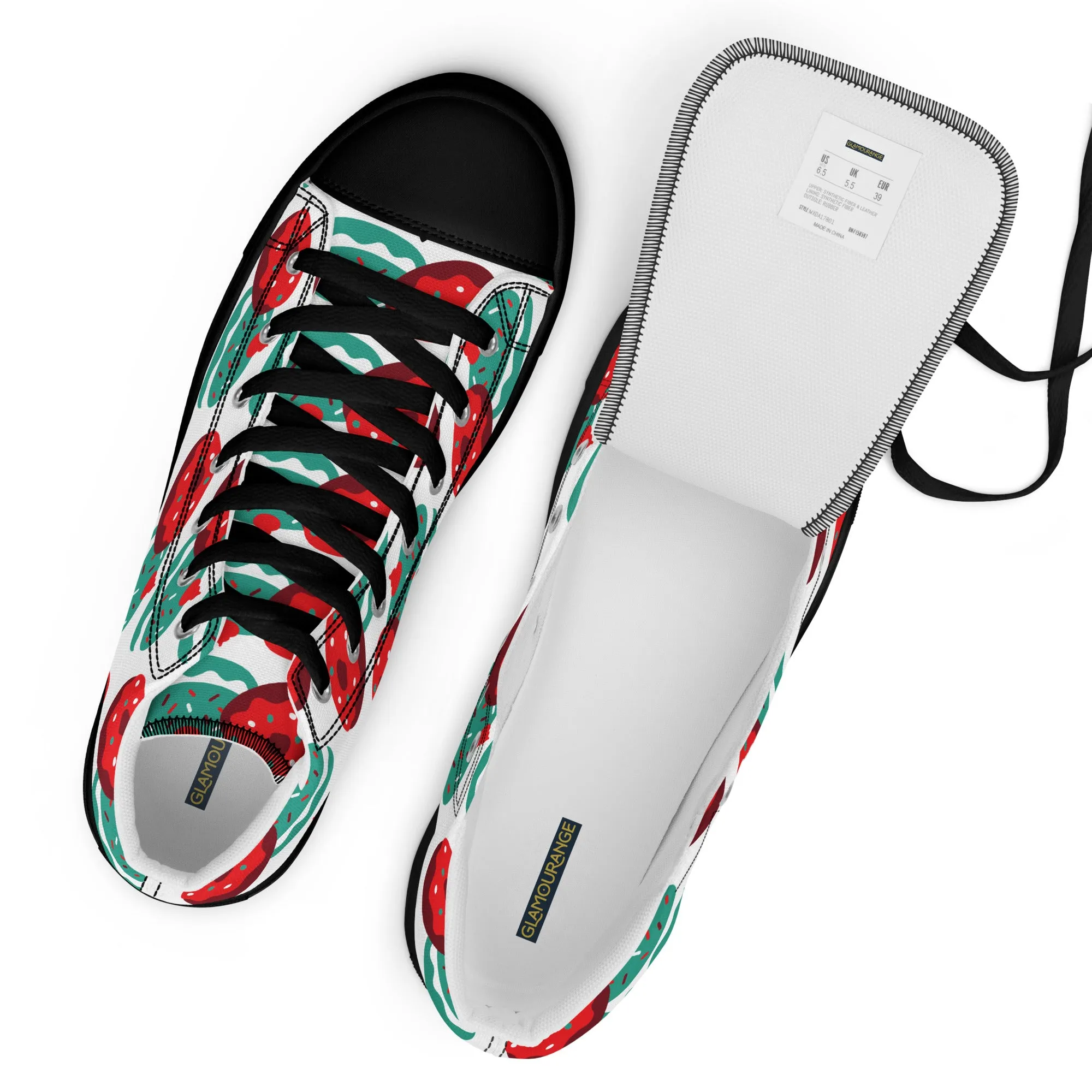 Women Christmas High Top Canvas Shoes (Glamourange Holiday Magic Canvas Shoes For Women - 0014)