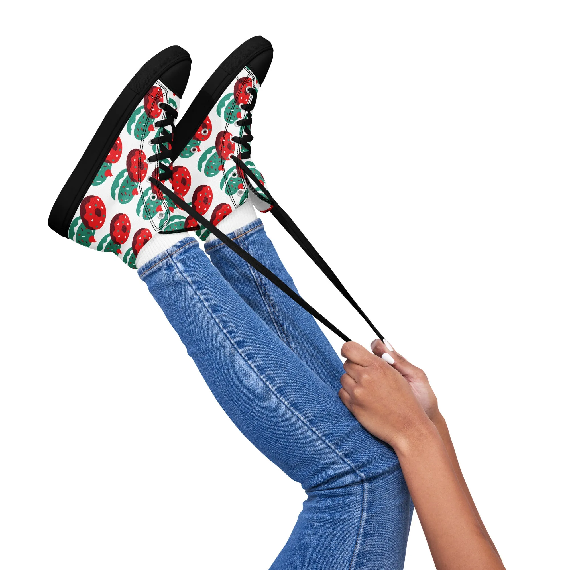 Women Christmas High Top Canvas Shoes (Glamourange Holiday Magic Canvas Shoes For Women - 0014)