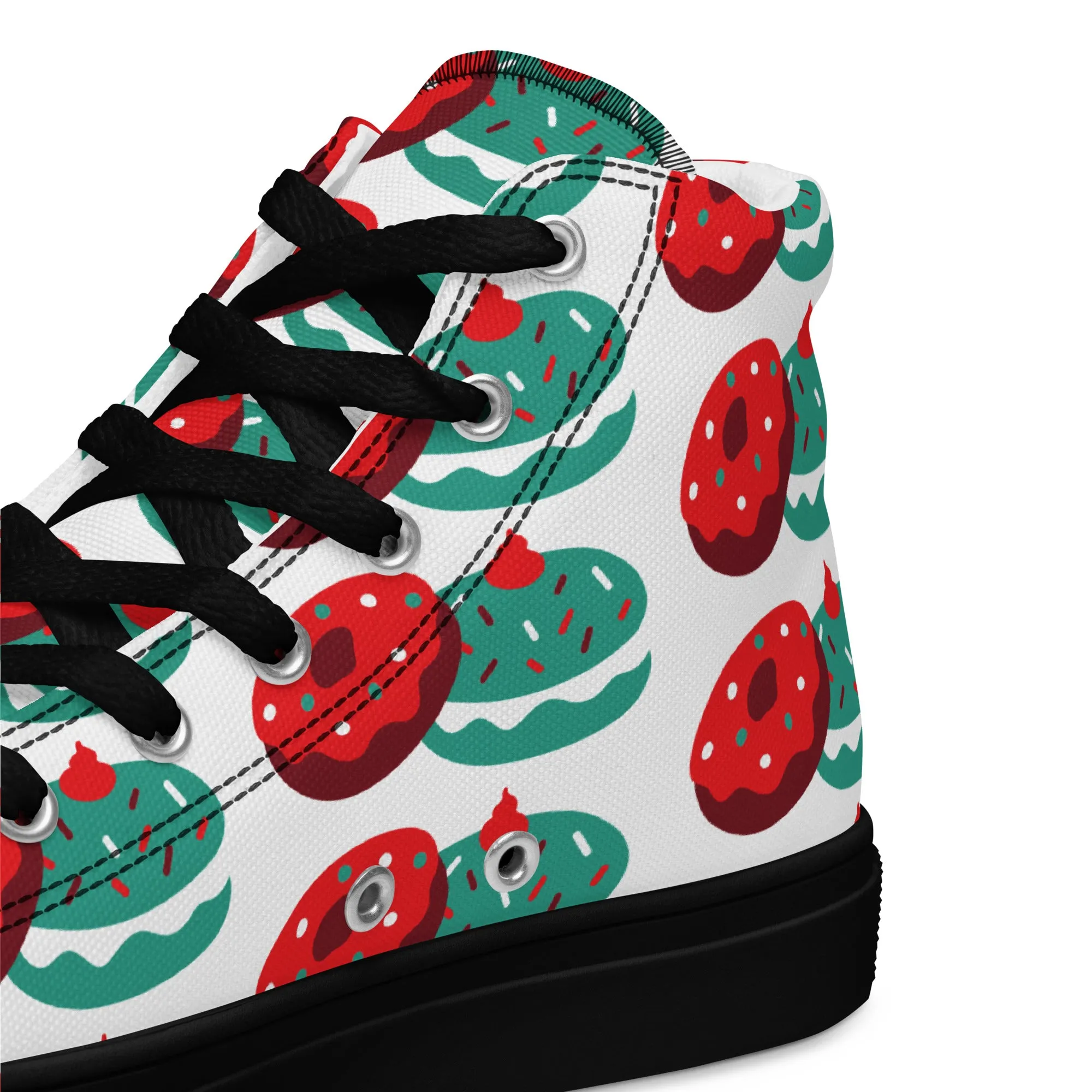 Women Christmas High Top Canvas Shoes (Glamourange Holiday Magic Canvas Shoes For Women - 0014)