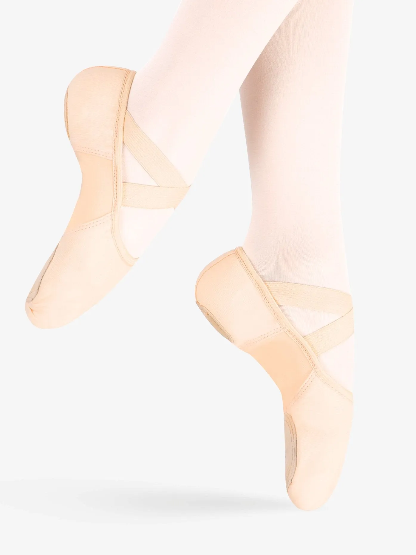 Womens Canvas Nylon Spandex Insert Split Sole Ballet Shoes