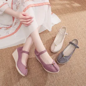 Women's Classic Cloth Embroidered Cotton And Linen Retro Canvas Shoes