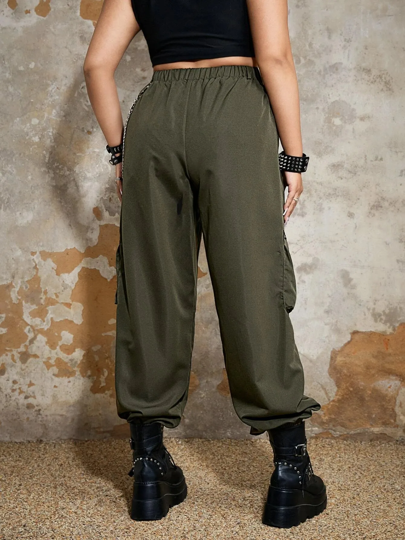 Zip Pocket Side Cargo Pants