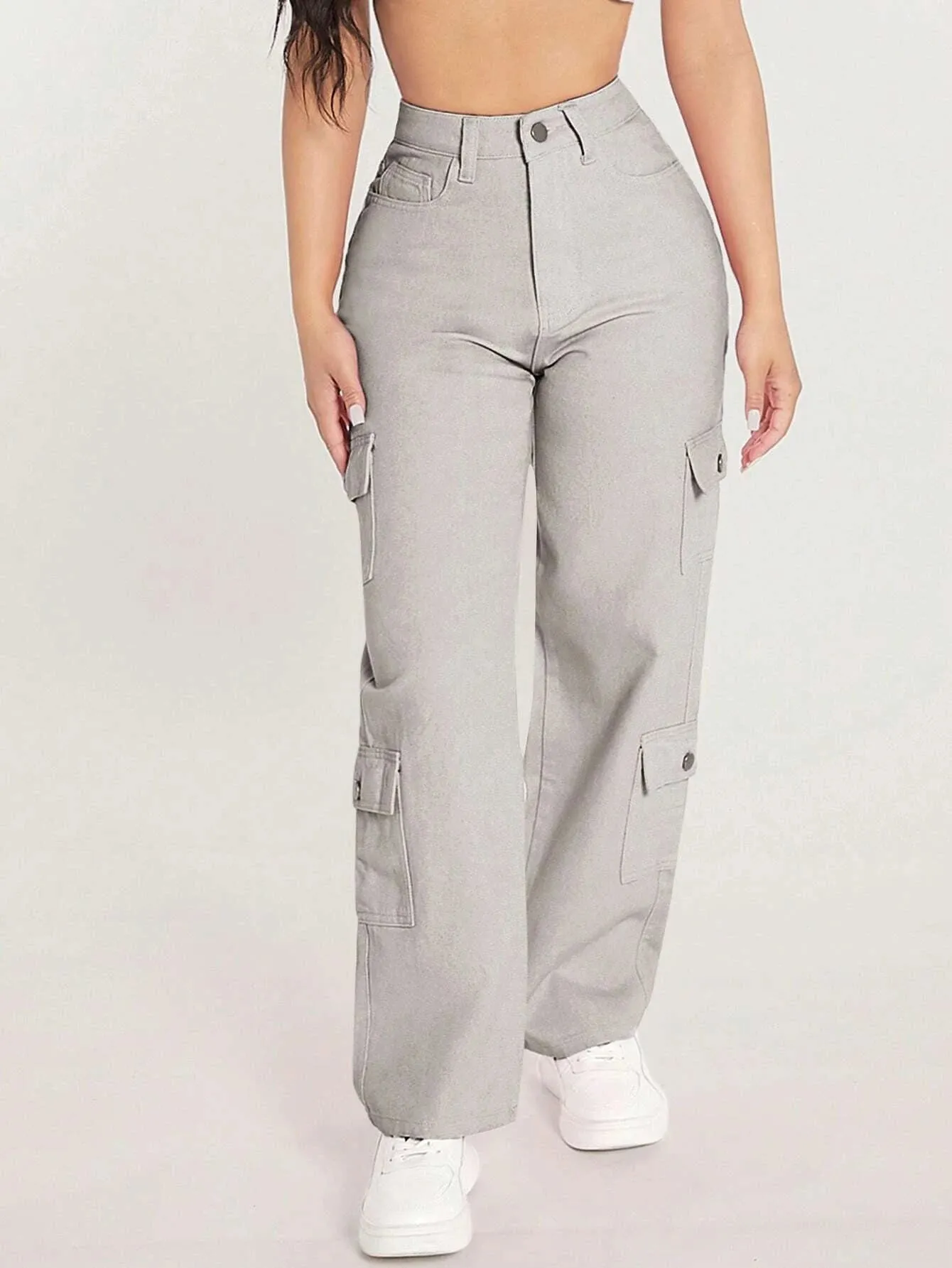 Zipper Fly Flap Pocket Jeans