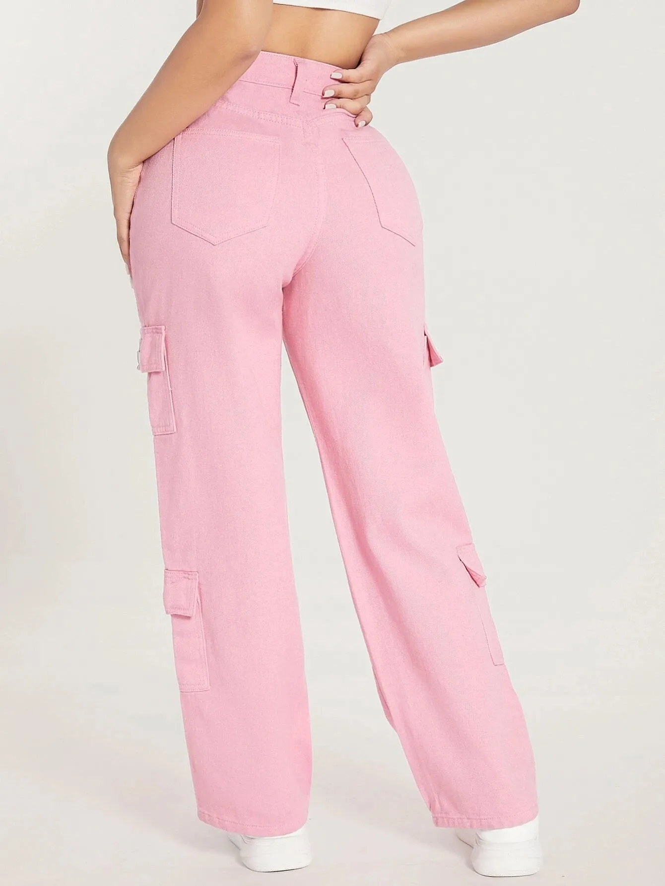 Zipper Fly Flap Pocket Jeans