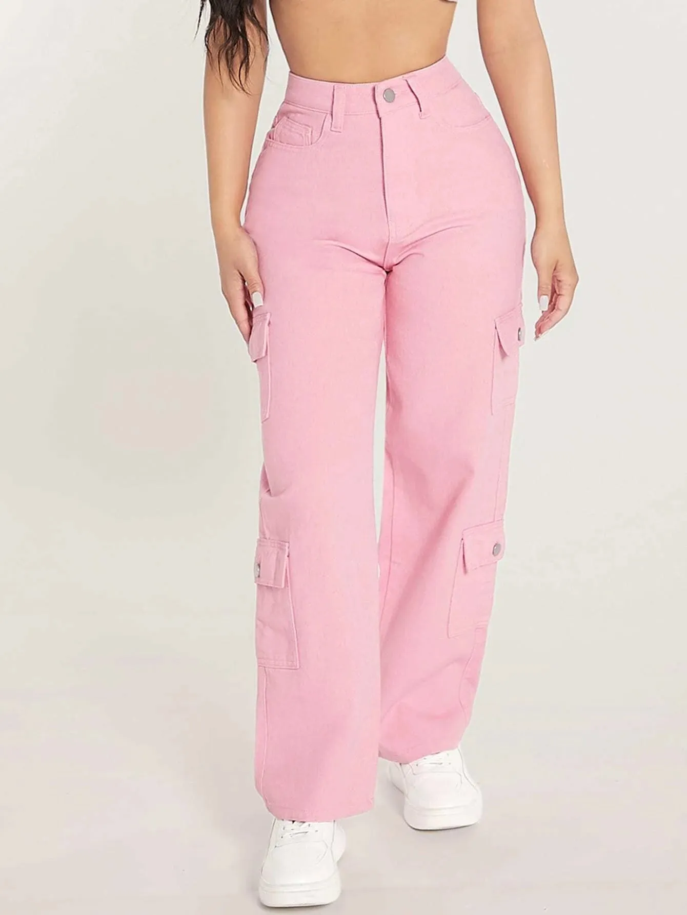 Zipper Fly Flap Pocket Jeans