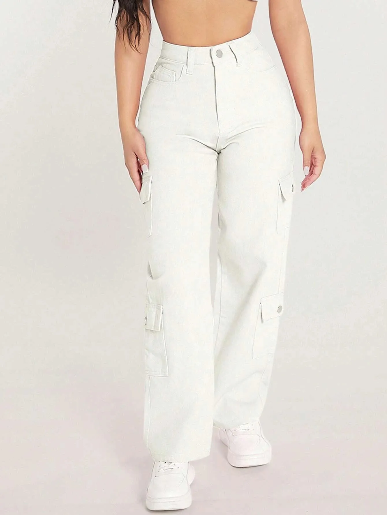 Zipper Fly Flap Pocket Jeans