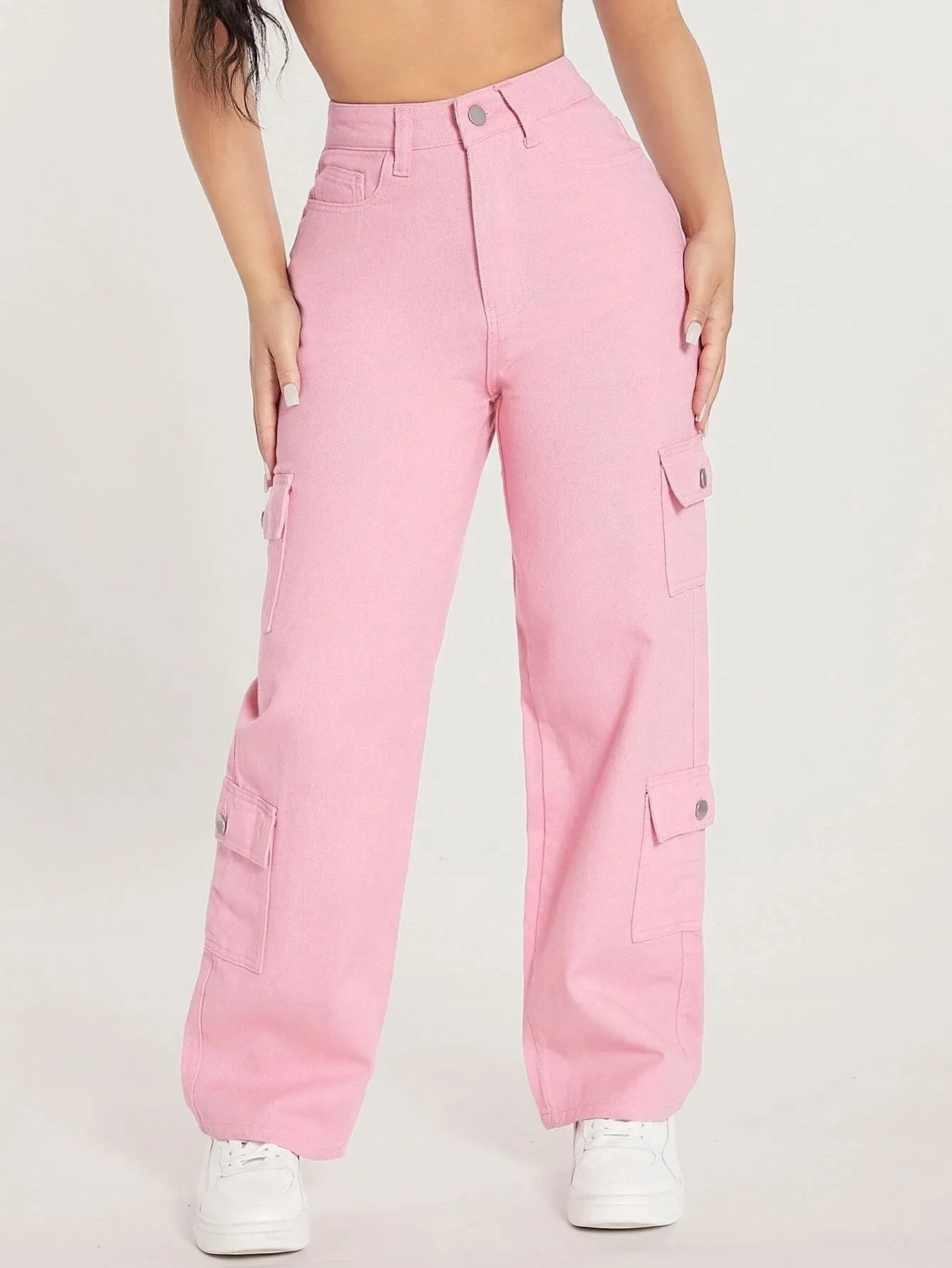Zipper Fly Flap Pocket Jeans