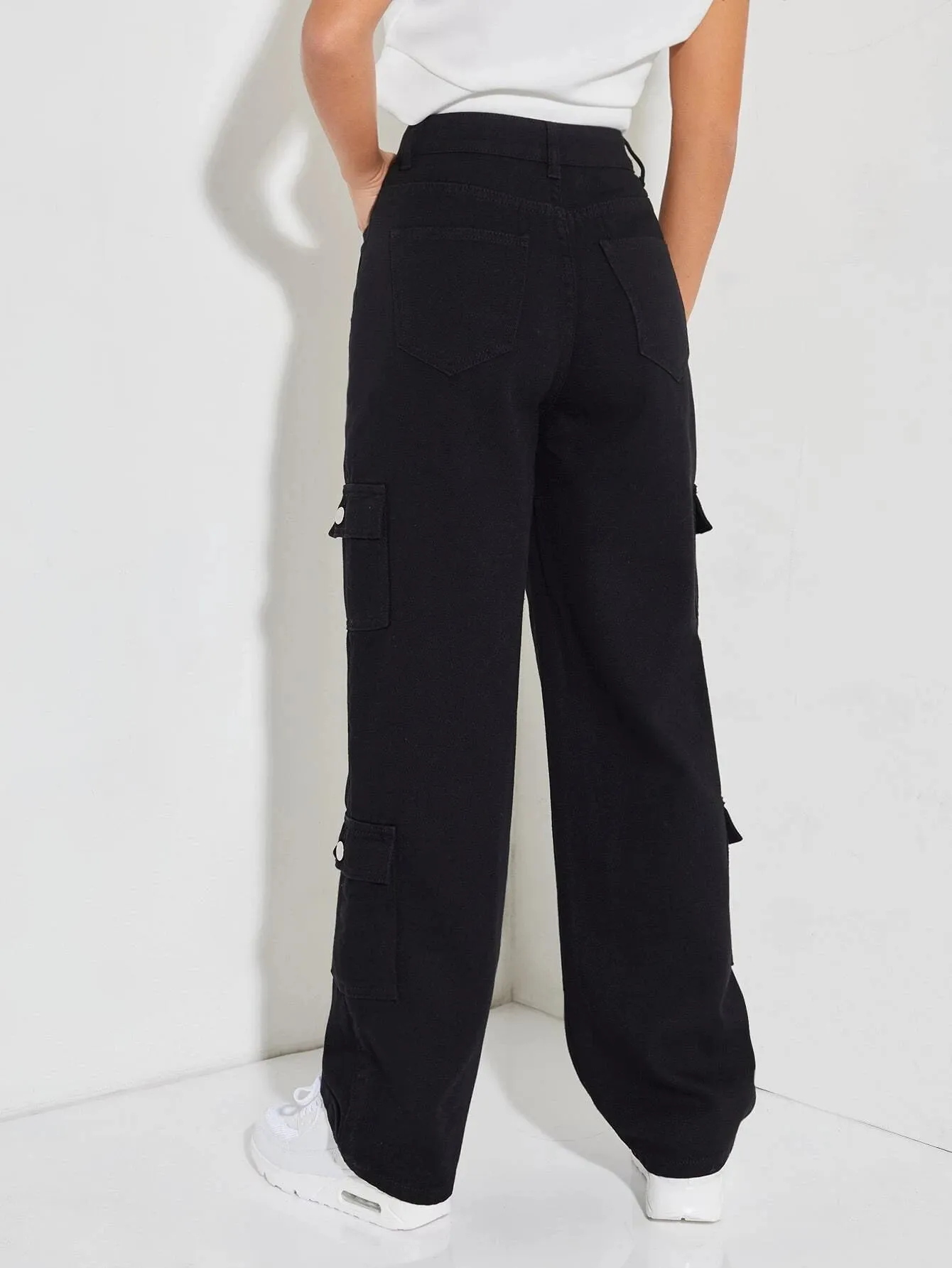 Zipper Fly Flap Pocket Jeans