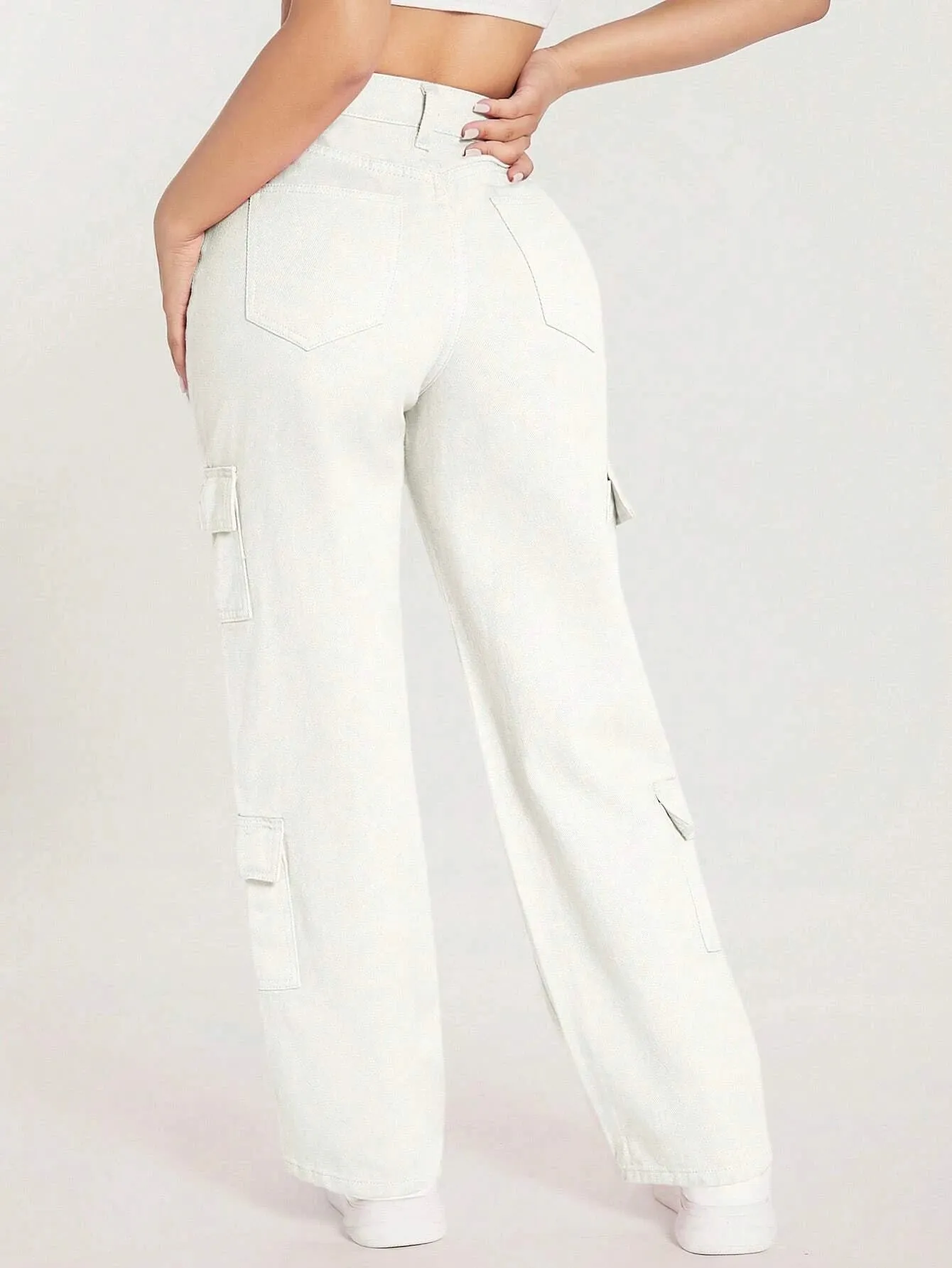 Zipper Fly Flap Pocket Jeans